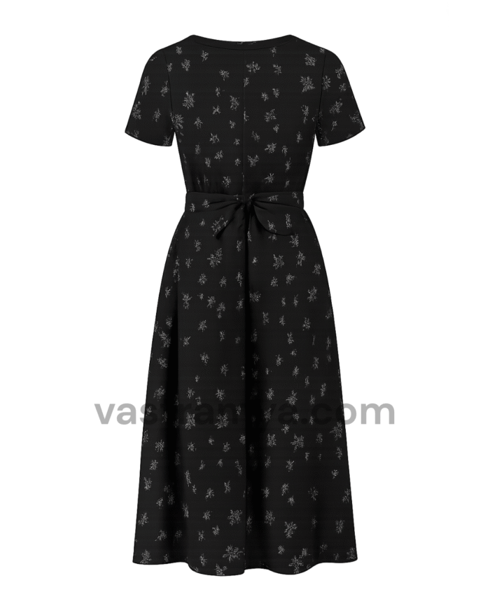 black zipless feeding maternity dress