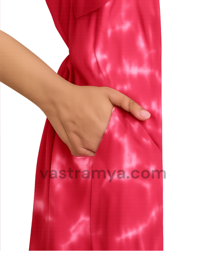 red zipless feeding maternity dress