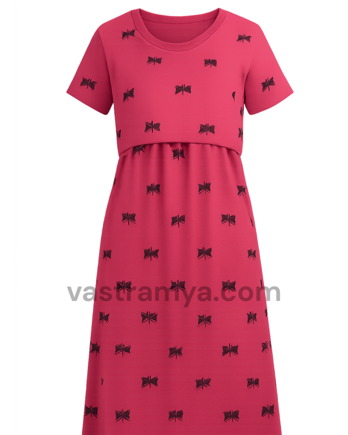 zipless feeding maternity dress magenta tie & dye (copy)