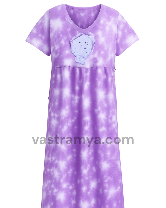 zipless feeding maternity dress magenta tie & dye (copy)