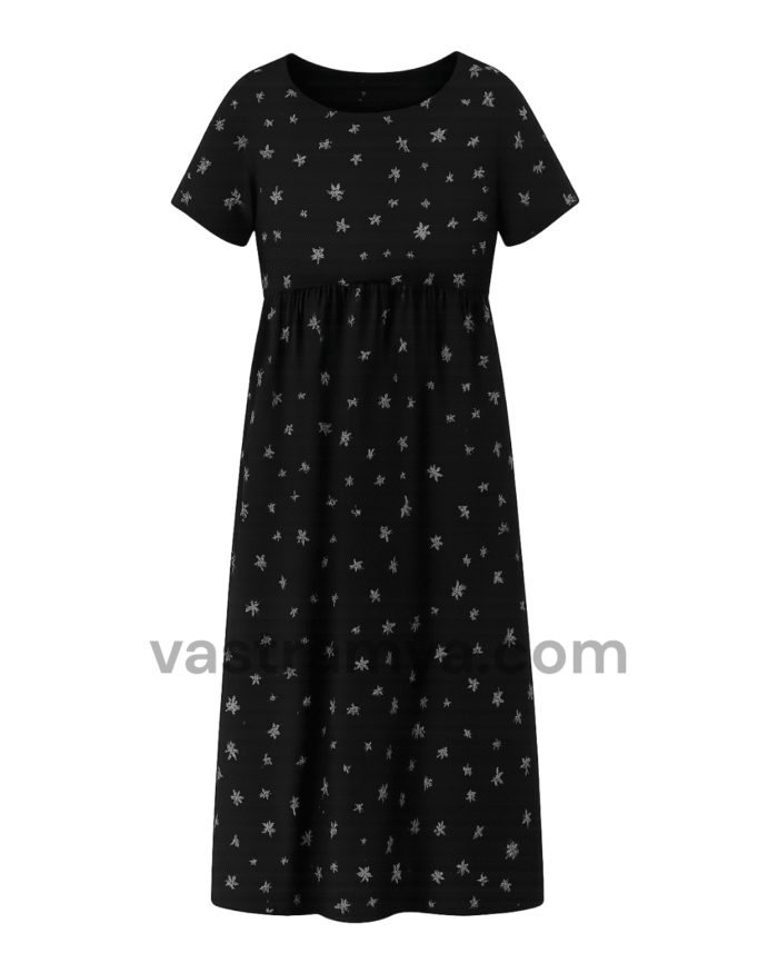 black zipless feeding maternity dress