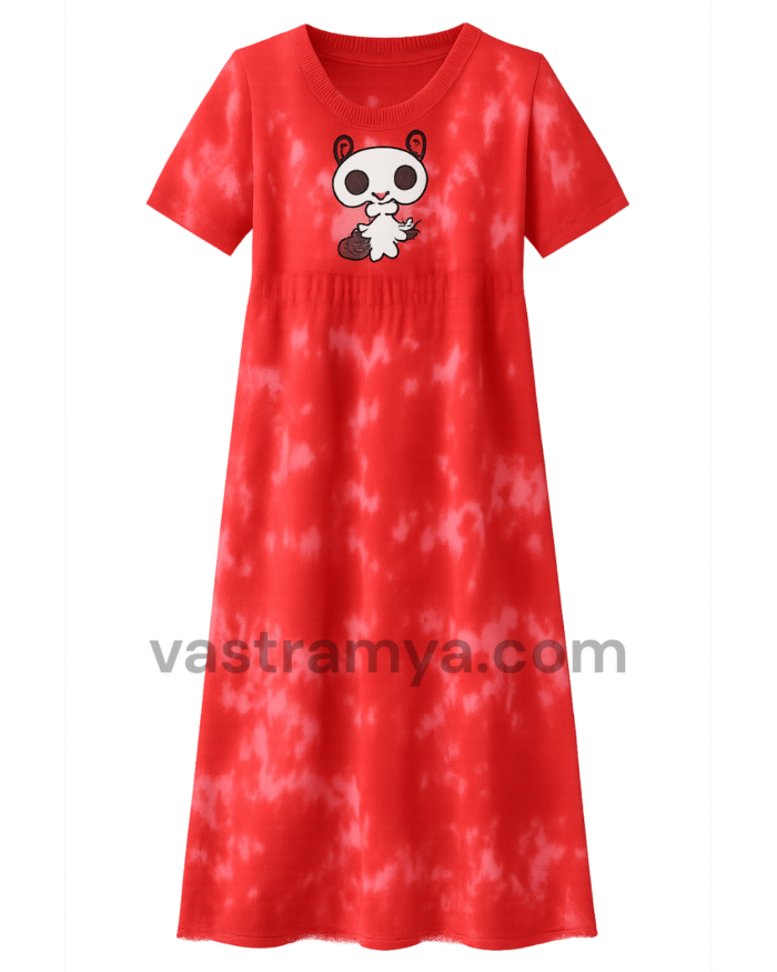 red zipless feeding maternity dress