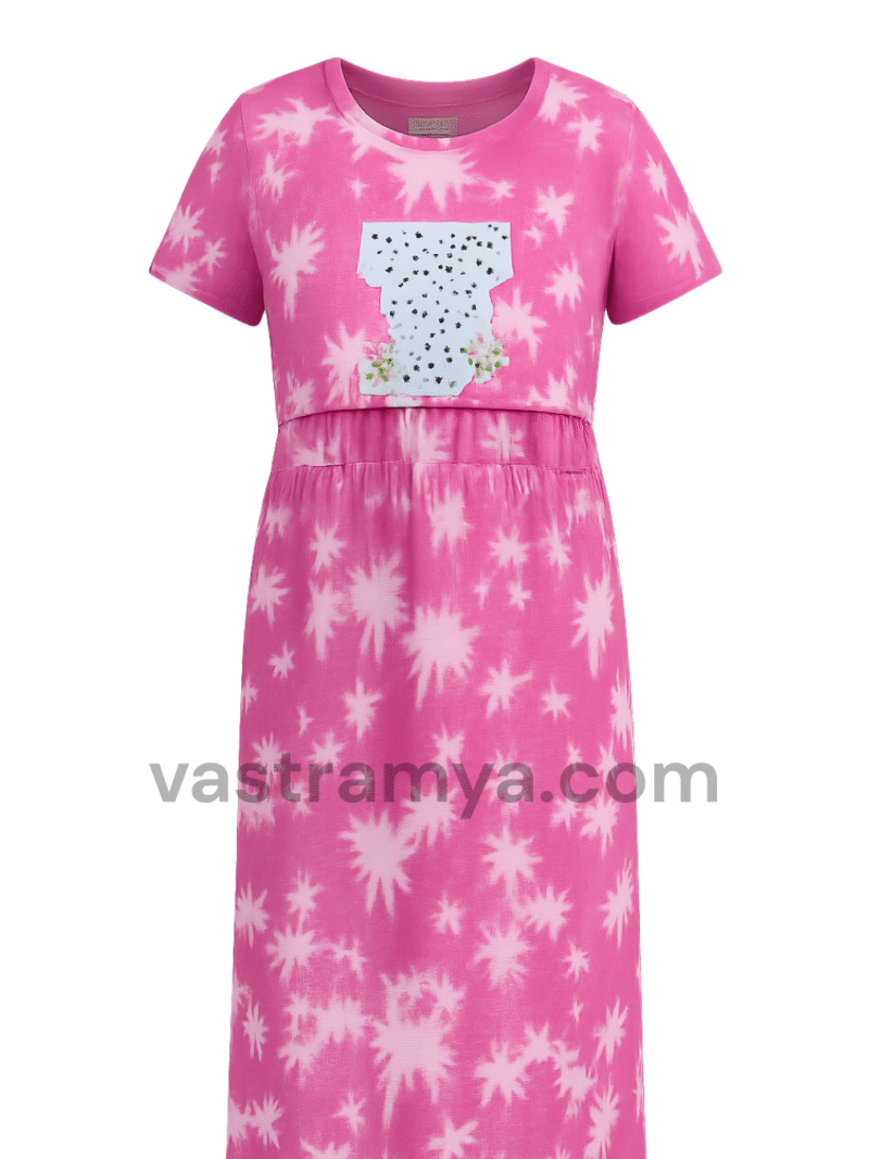 zipless feeding maternity dress yellow tie dye unicorn print (copy)