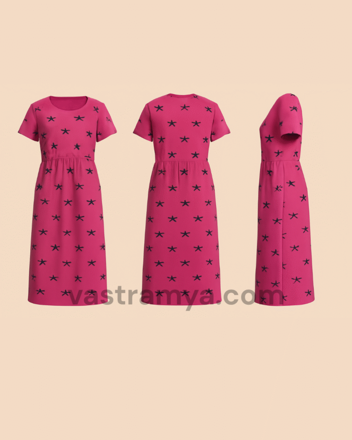 zipless feeding maternity dress magenta tie & dye (copy)
