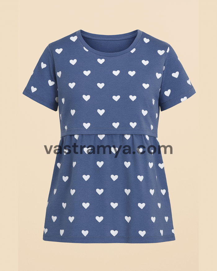 navy blue zipless feeding maternity dress