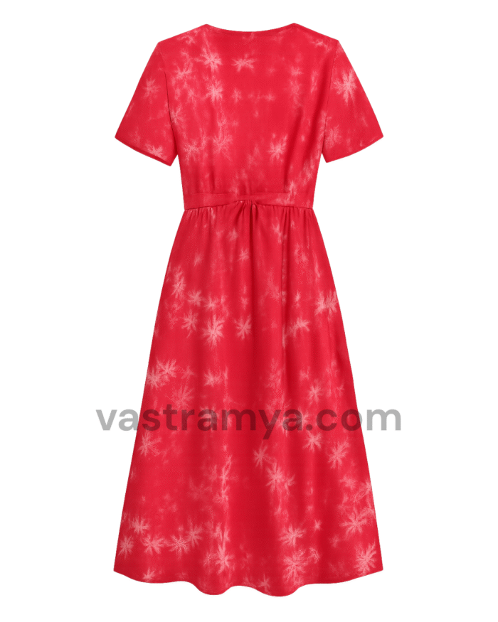 red zipless feeding maternity dress