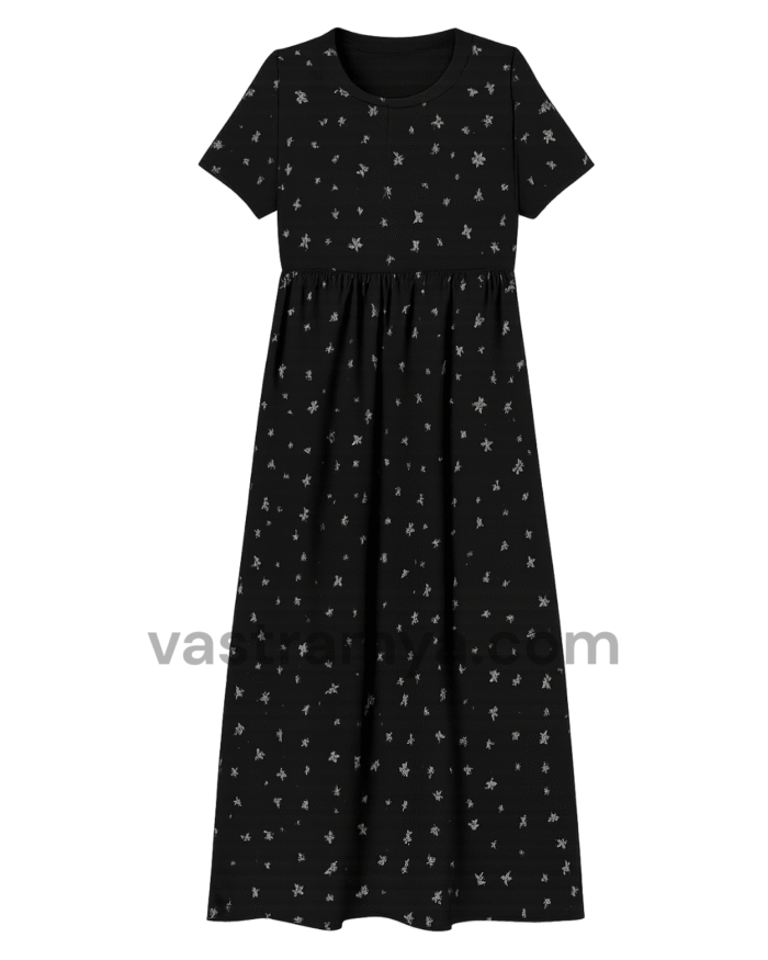 black zipless feeding maternity dress