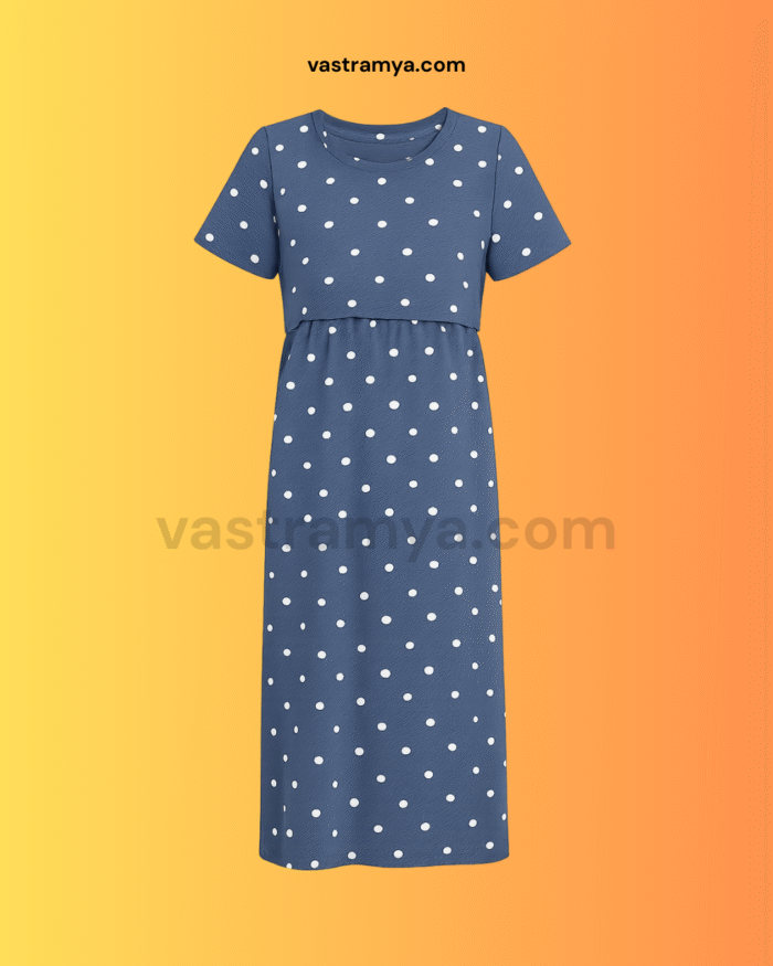 navy blue zipless feeding maternity dress
