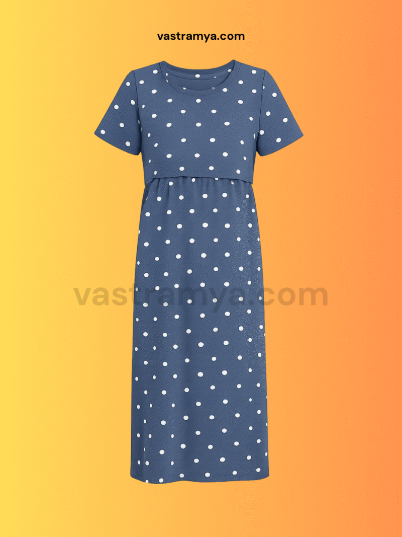 navy blue zipless feeding maternity dress