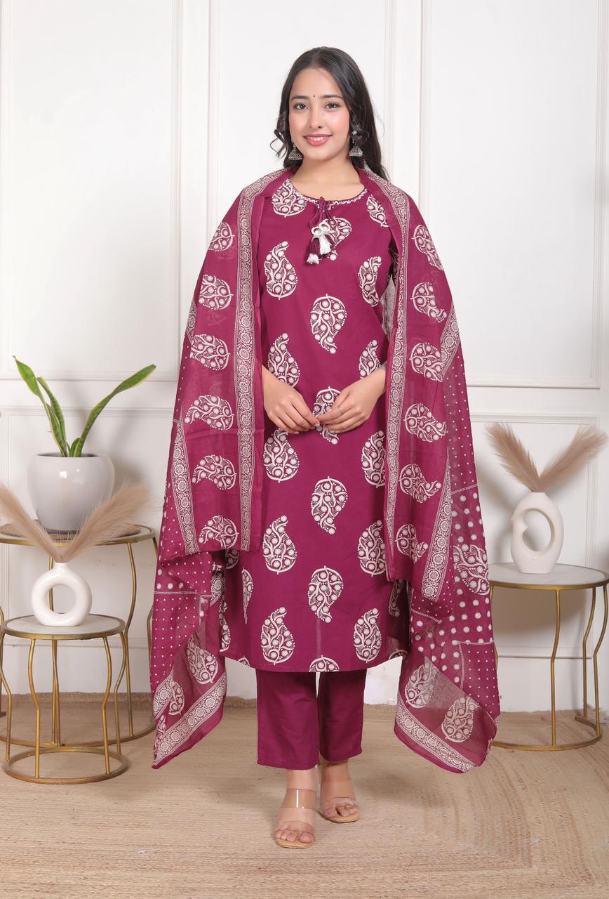 wine purple rayon printed kurta pant set with dupatta | women’s elegant part wear ethnic set (copy) wine purple rayon printed kurta pant set with dupatta | women’s elegant part wear ethnic set (copy)