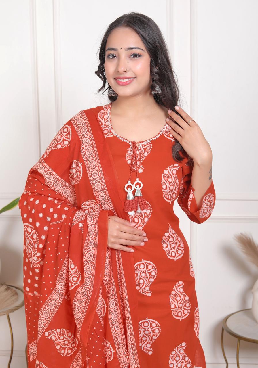 chocolate brown rayon printed kurta pant set with dupatta | women part wear ethnic set (copy) chocolate brown rayon printed kurta pant set with dupatta | women part wear ethnic set (copy)